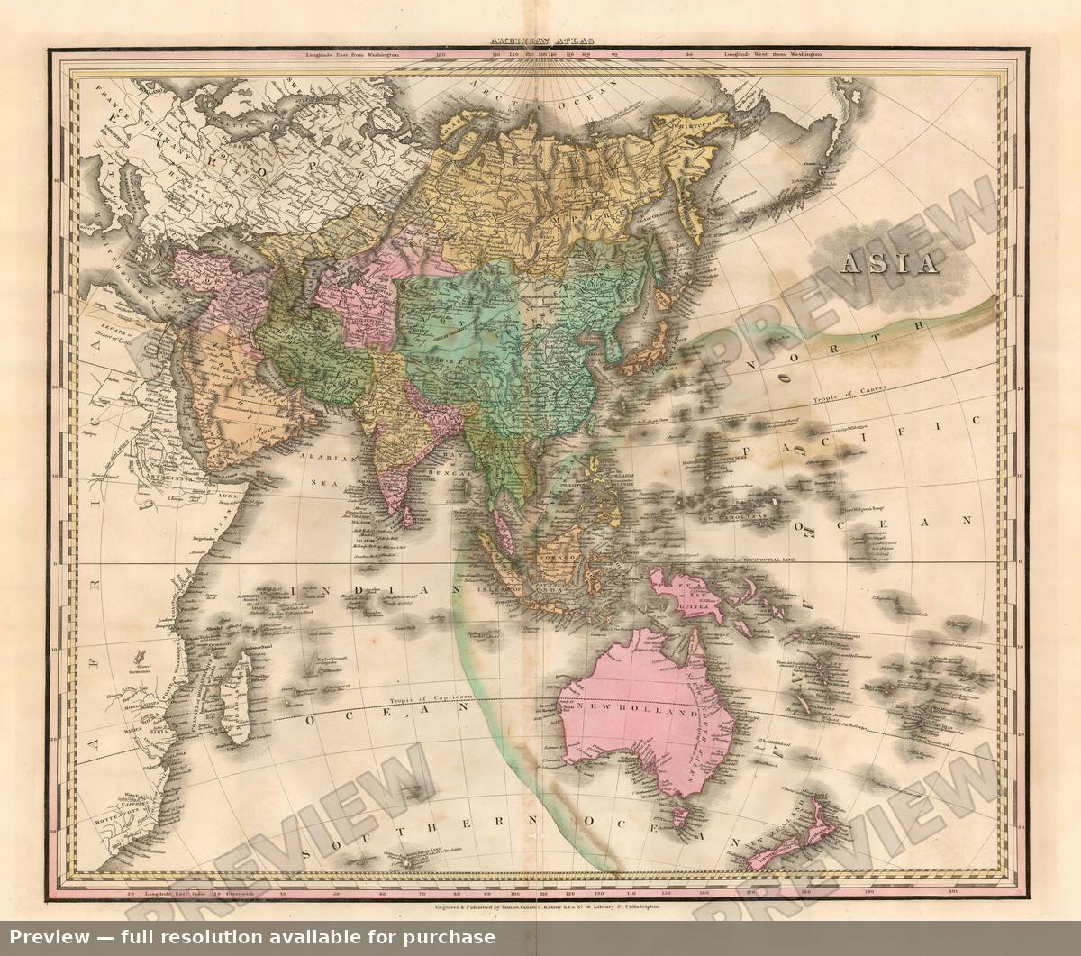 Antique map: Asia, 1823, 1823