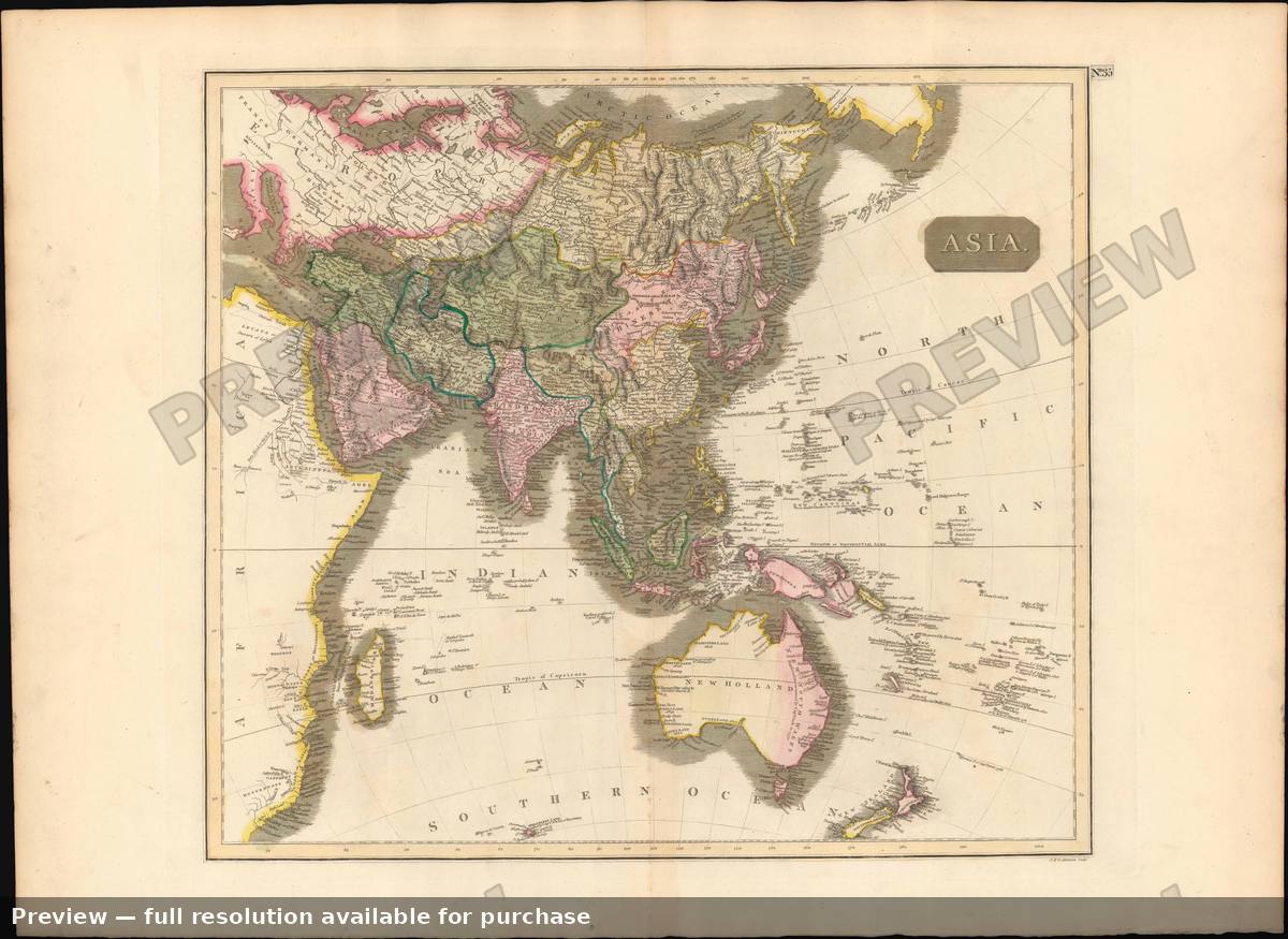 Antique map: Asia, 1814, 1814