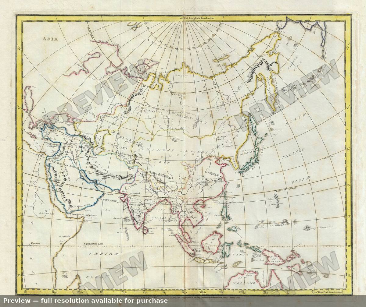 Antique map: Asia, 1823