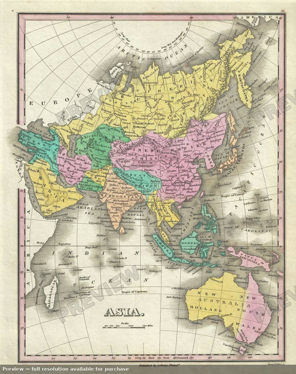 Antique map: Asia 2, 1827, 1827