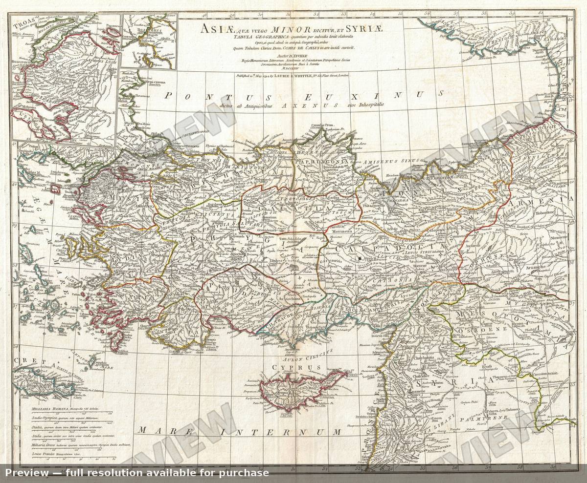 Antique map: Asia Minor, 1794