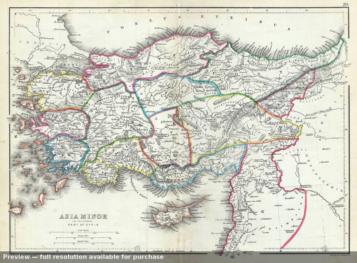 Antique map: Asia Minor, 1867