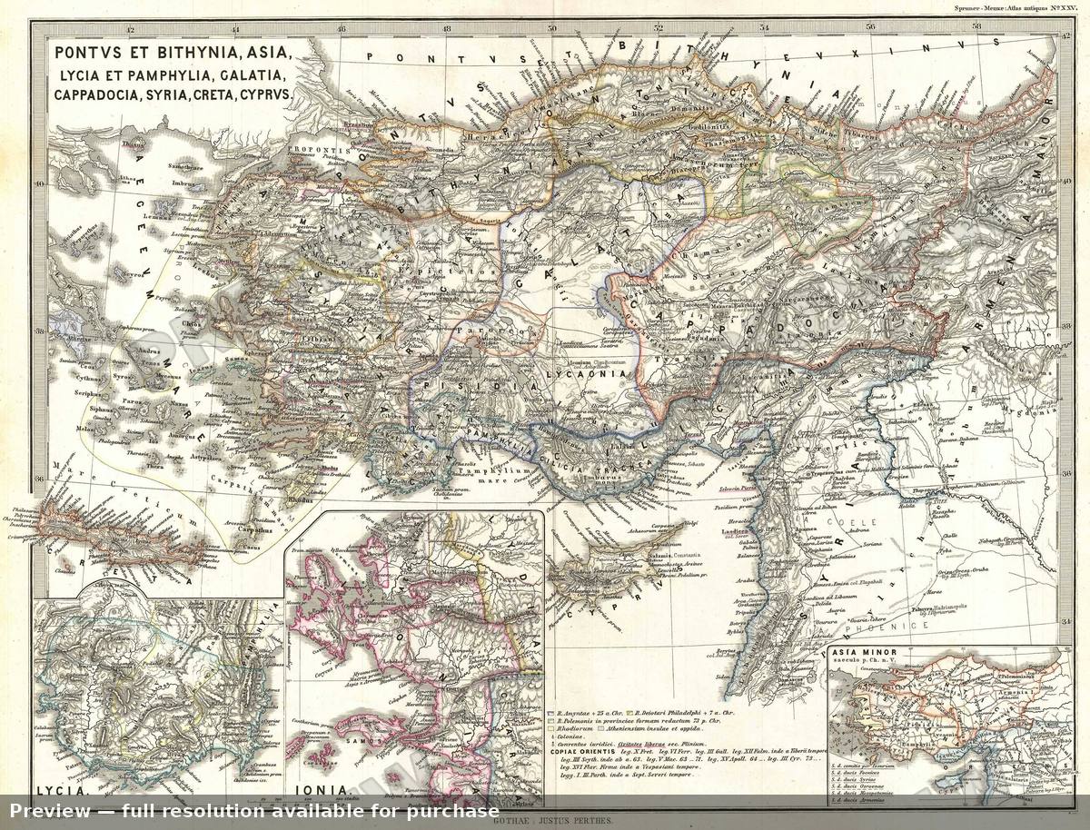 Antique map: Asia Minor, 1865