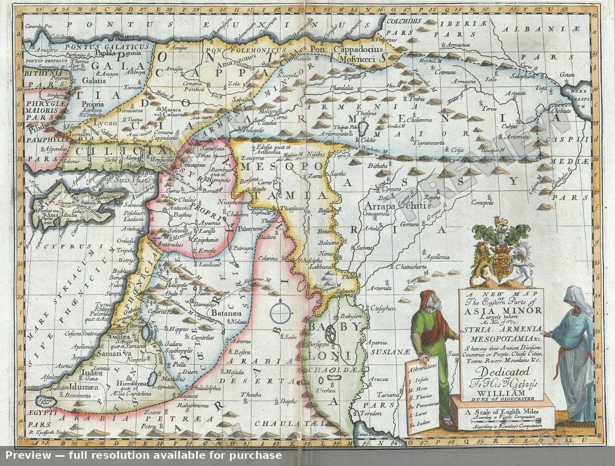 Antique map: Asia Minor Syria, 1712