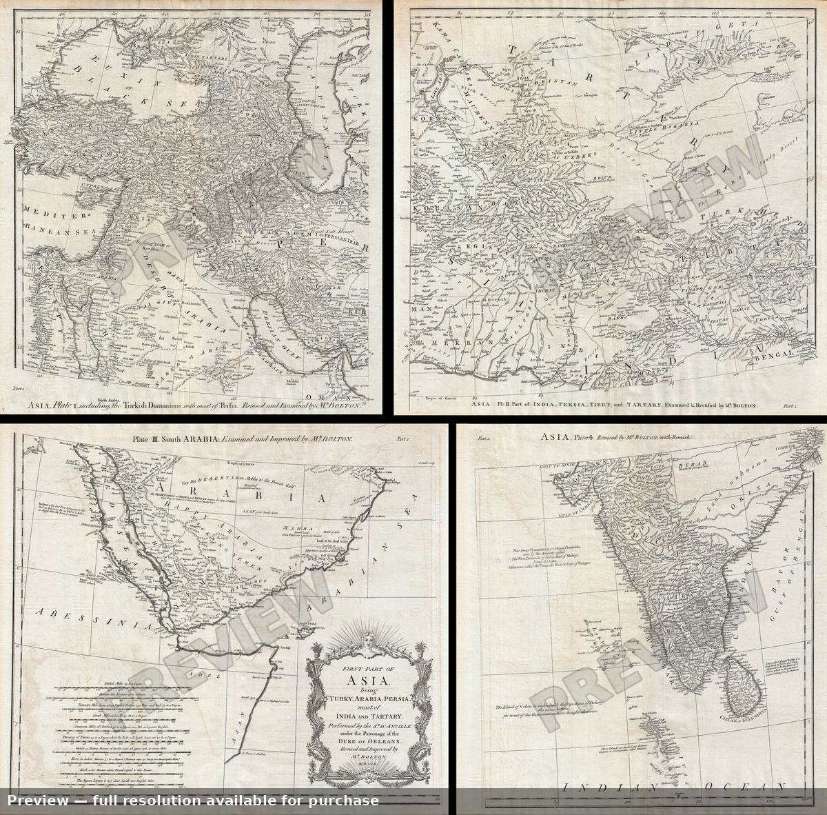 Antique map: Asia West, 1755, 1755