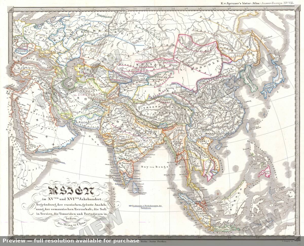Antique map: Asia XVXVI, 1855