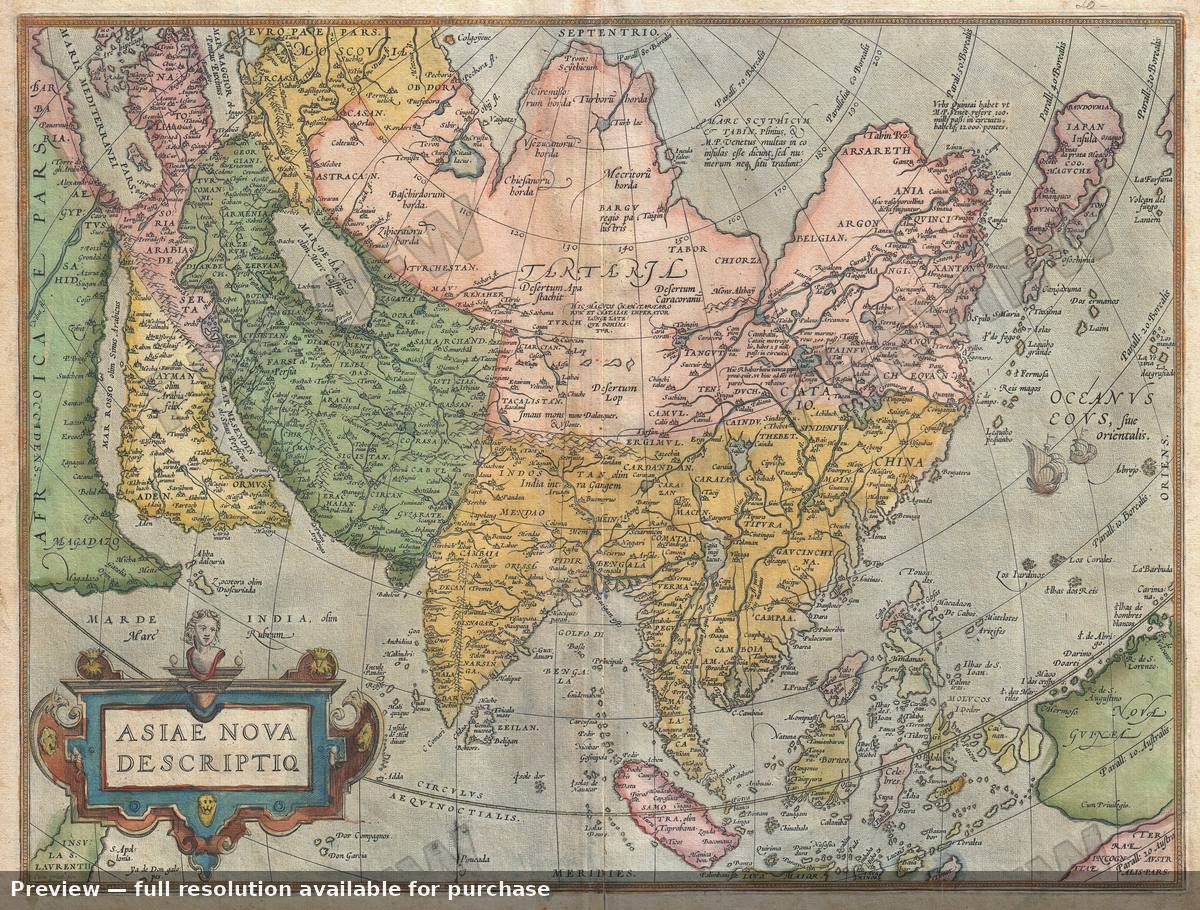 Antique map: Asiae Nova Descriptio, 1570