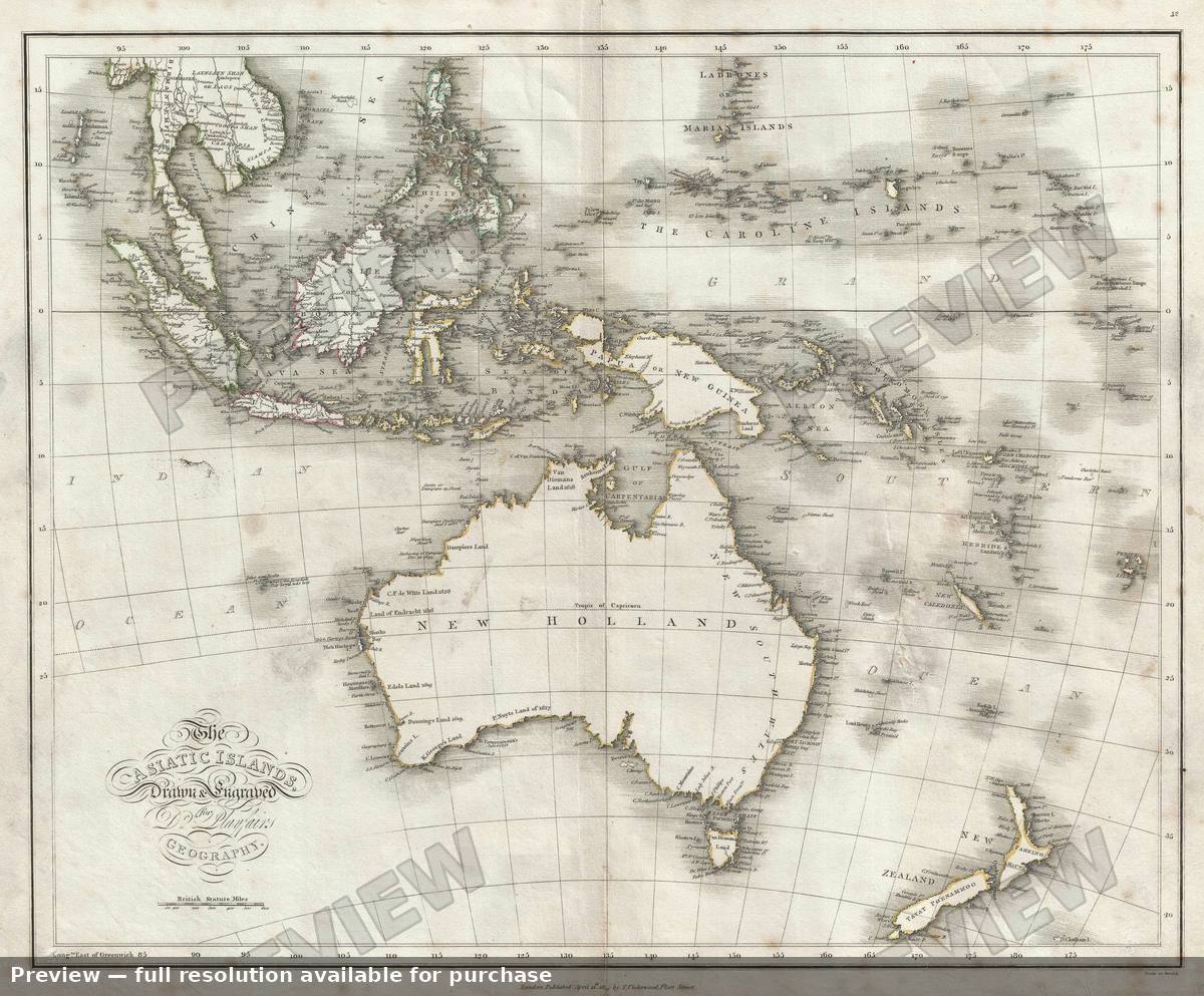 Antique map: Asiatic Islands, 1814, 1814