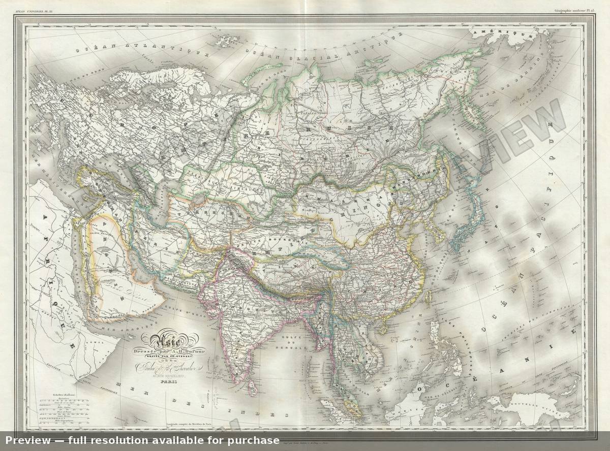 Antique map: Asie, 1860
