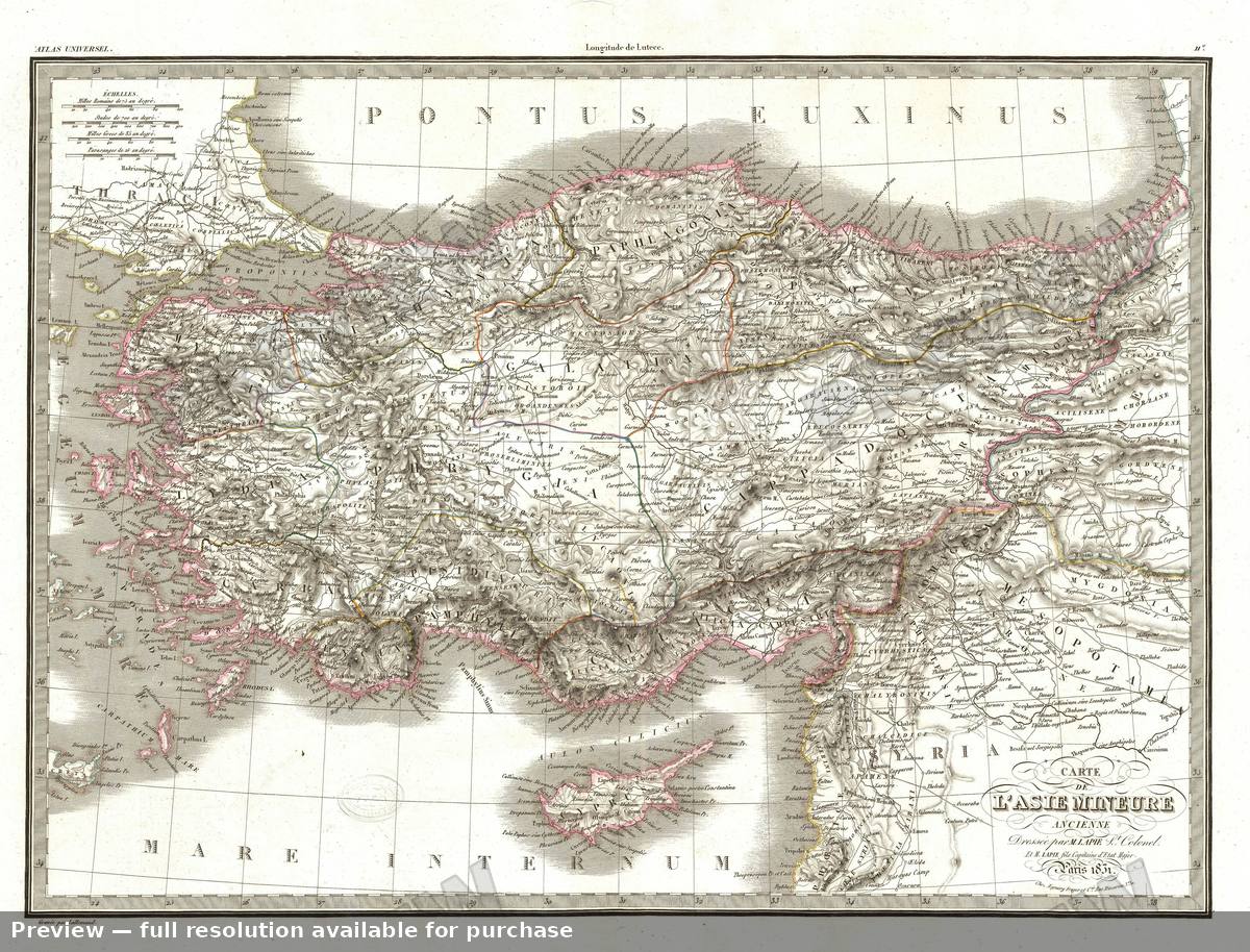Antique map: Asie Mineure Ancienne, 1829, 1829