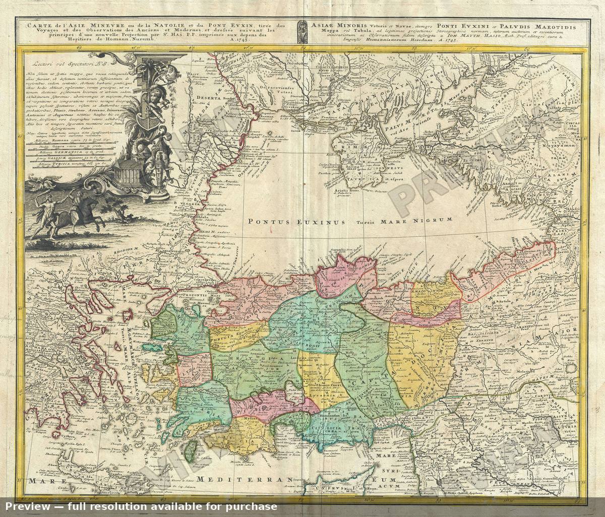 Antique map: Asie Minevre, 1743