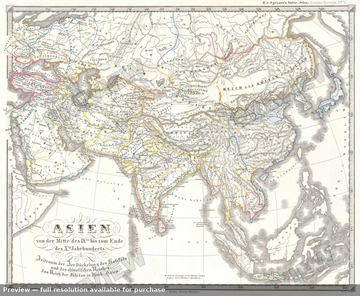 Antique map: Asien IXX, 1855