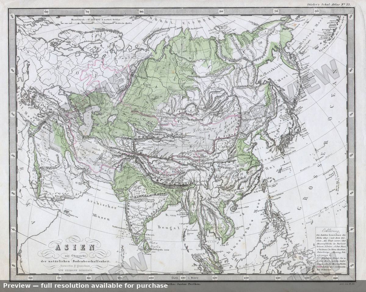 Antique map: Asien Phy, 1862