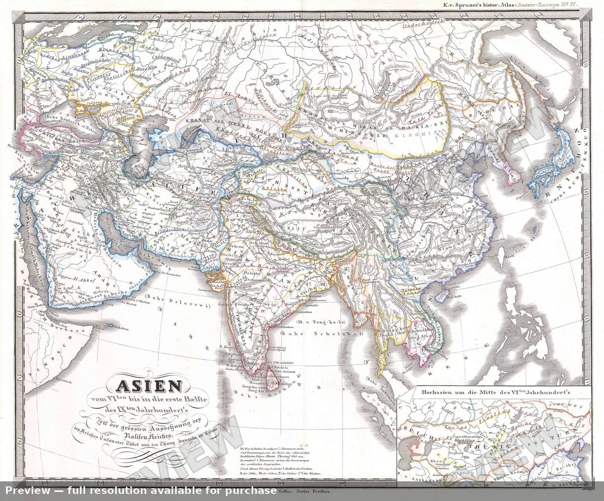 Antique map: Asien VIXI, 1855