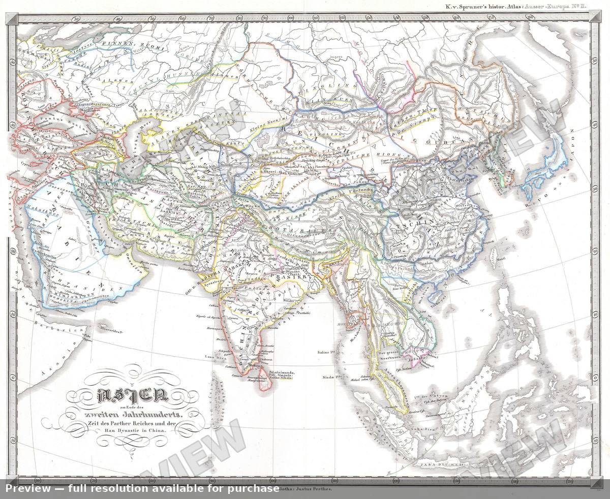 Antique map: Asien Zweiten, 1855, 1855