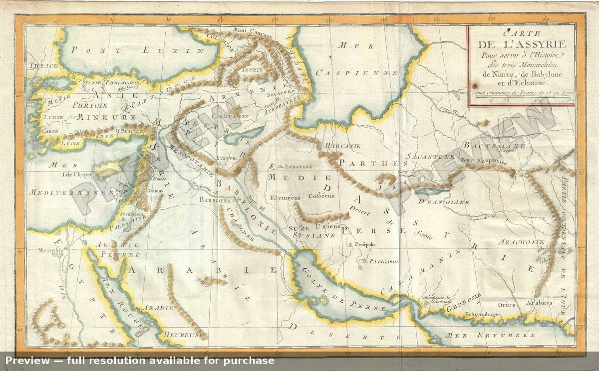 Antique map: Assyria, 1770, 1770