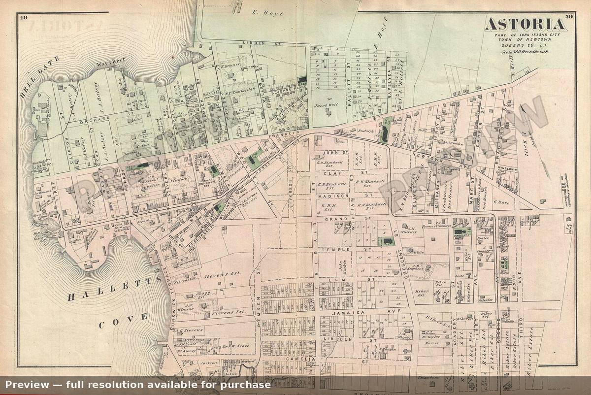 Antique map: Astoria 2, 1873