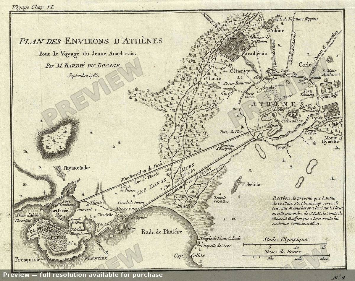 Antique map: Athens Plan, 1791
