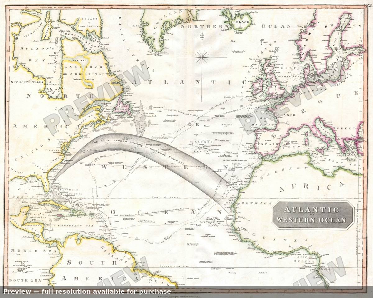 Antique map: Atlantic, 1814, 1814