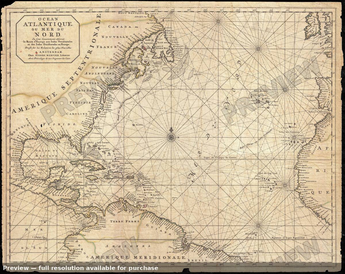 Antique map: Atlantique, 1693, 1693