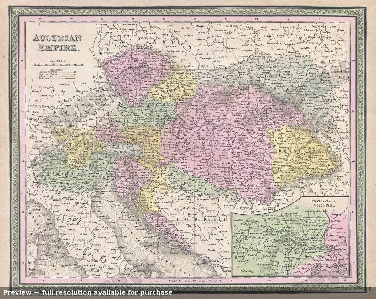 Antique map: Austrai, 1853
