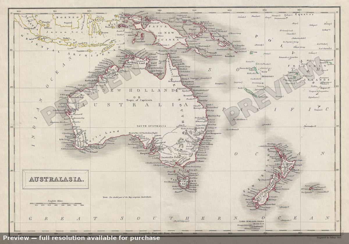 Antique map: Australia, 1840