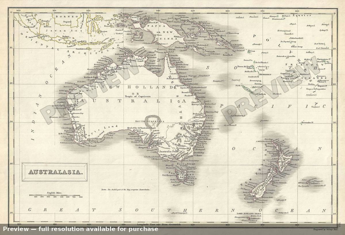 Antique map: Australia, 1844, 1844