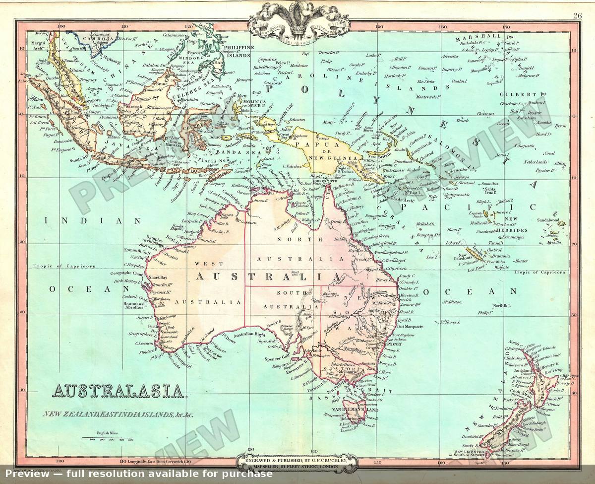 Antique map: Australia, 1853
