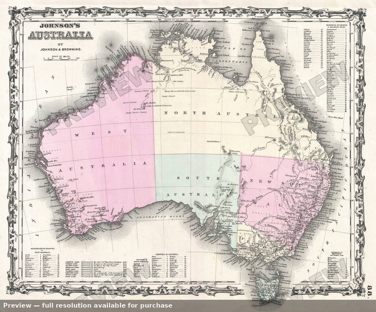 Antique map: Australia, 1861
