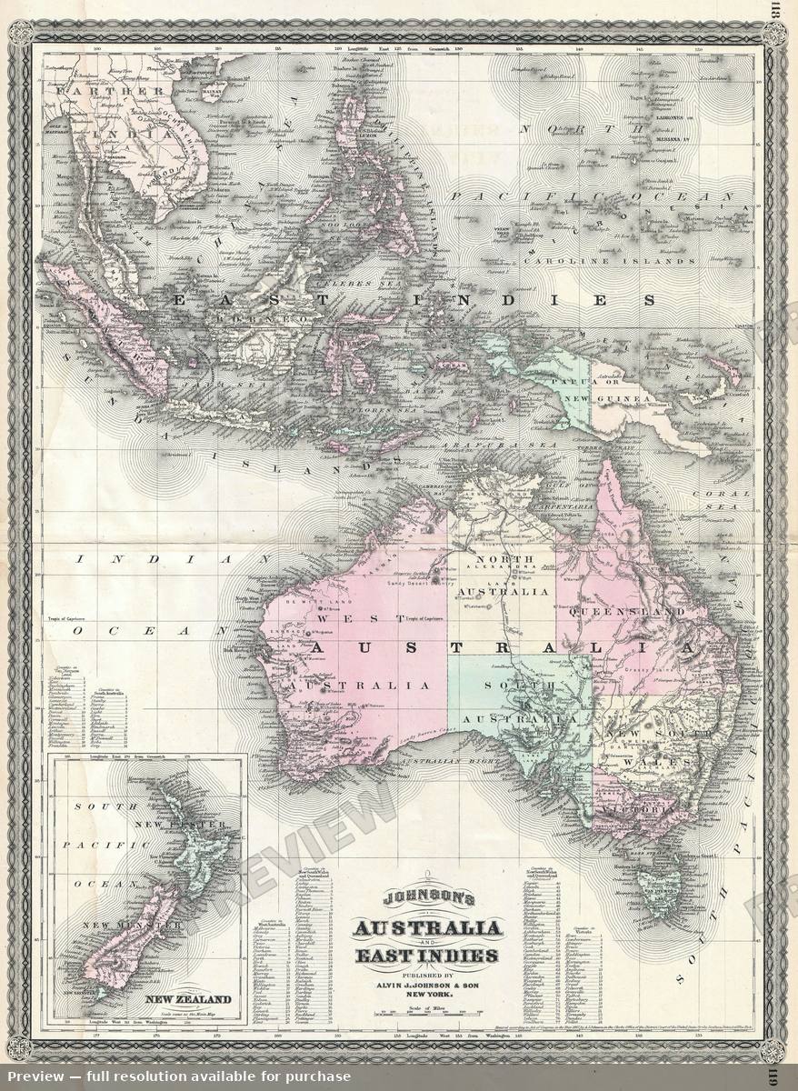 Antique map: Australia, 1870, 1870