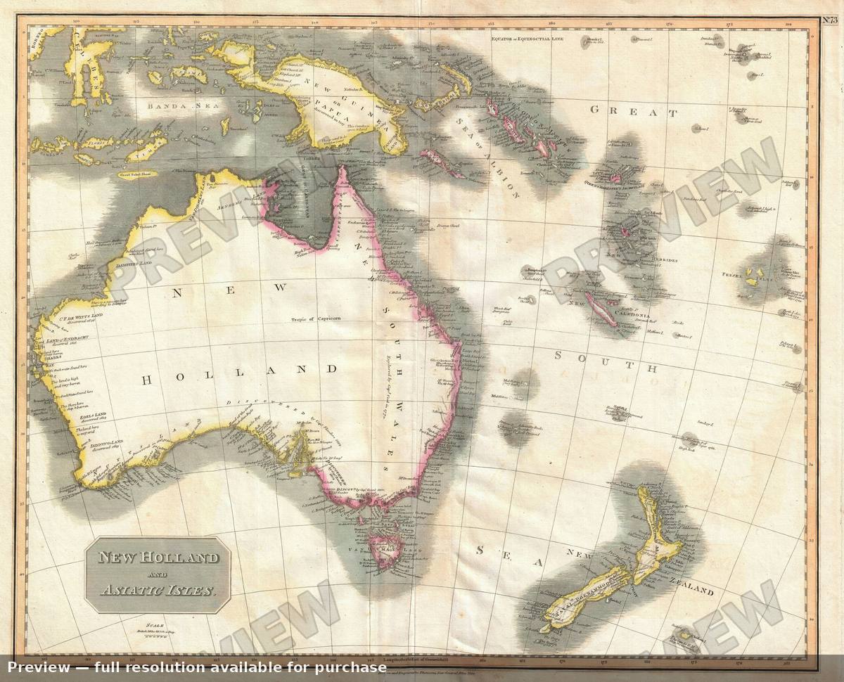 Antique map: Australia, 1814, 1814