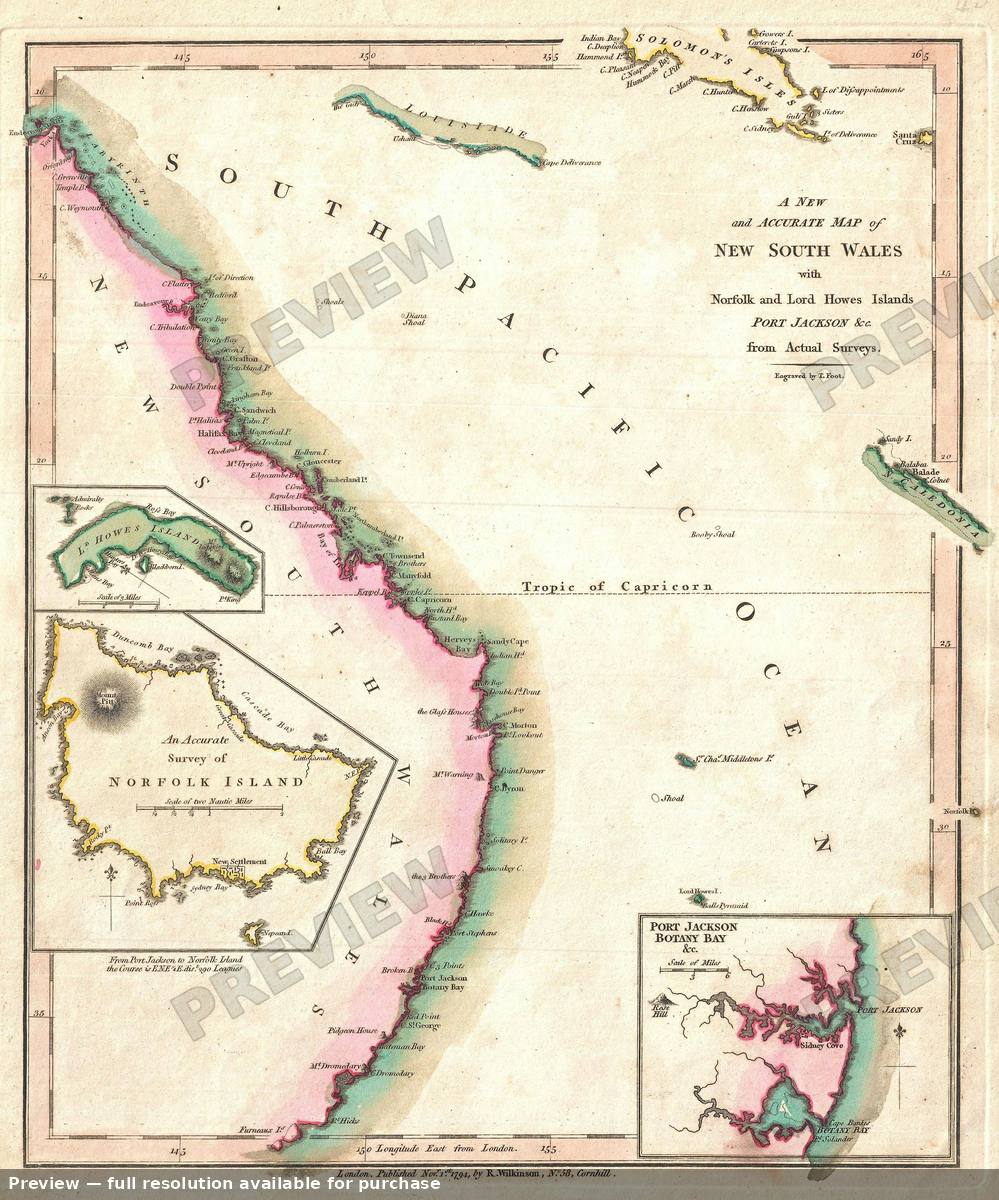 Antique map: Australia, 1794