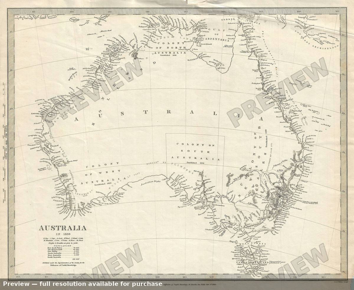 Antique map: Australia 2, 1840, 1840