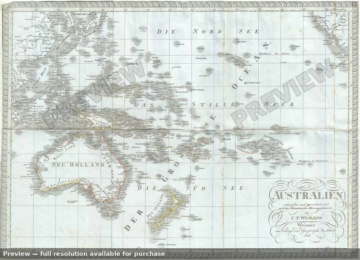 Antique map: Australien, 1826