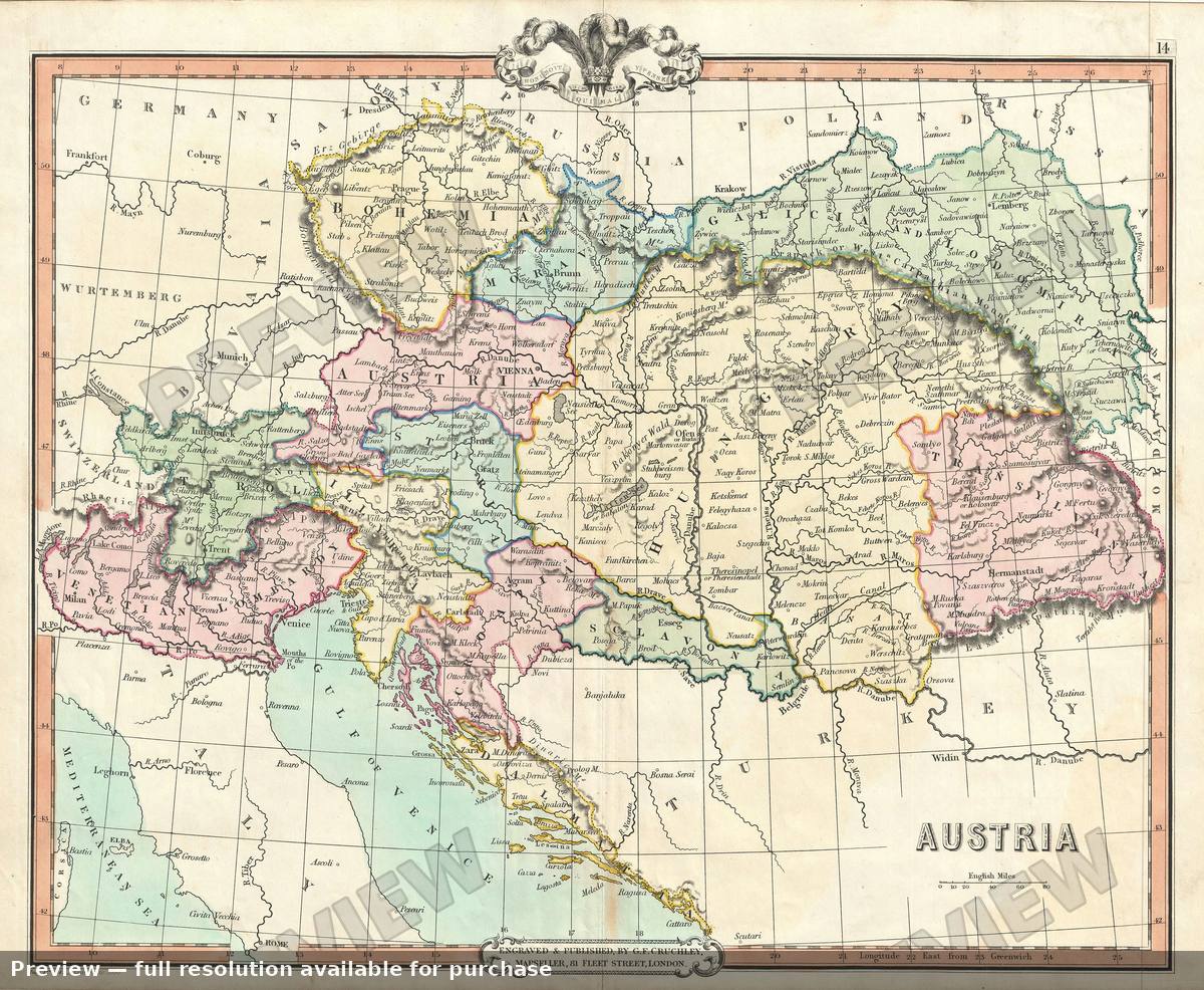 Antique map: Austria, 1850, 1850