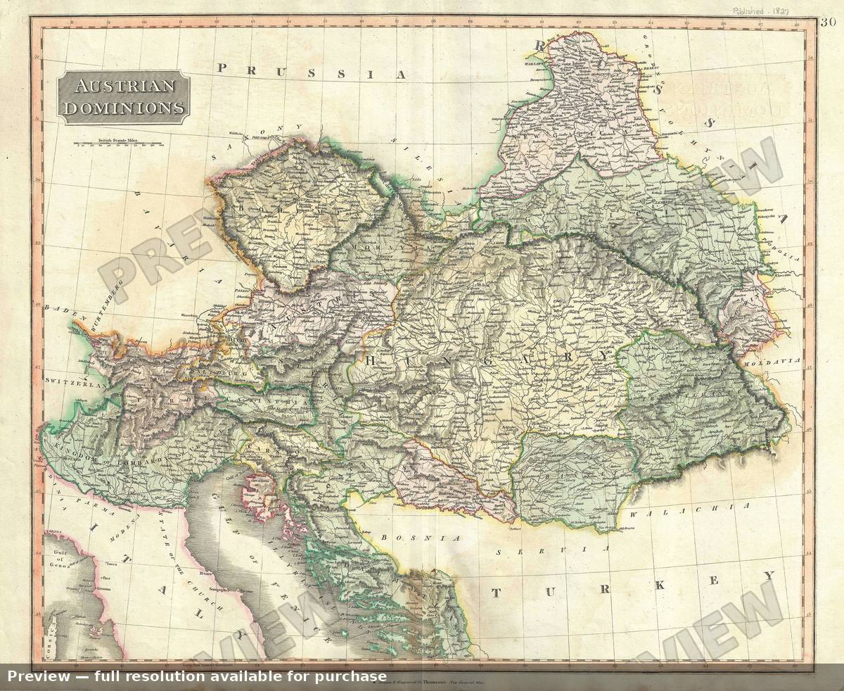 Antique map: Austrian Dominions, 1817, 1817