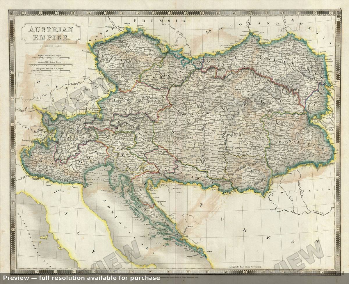 Antique map: Austrian Empire, 1835
