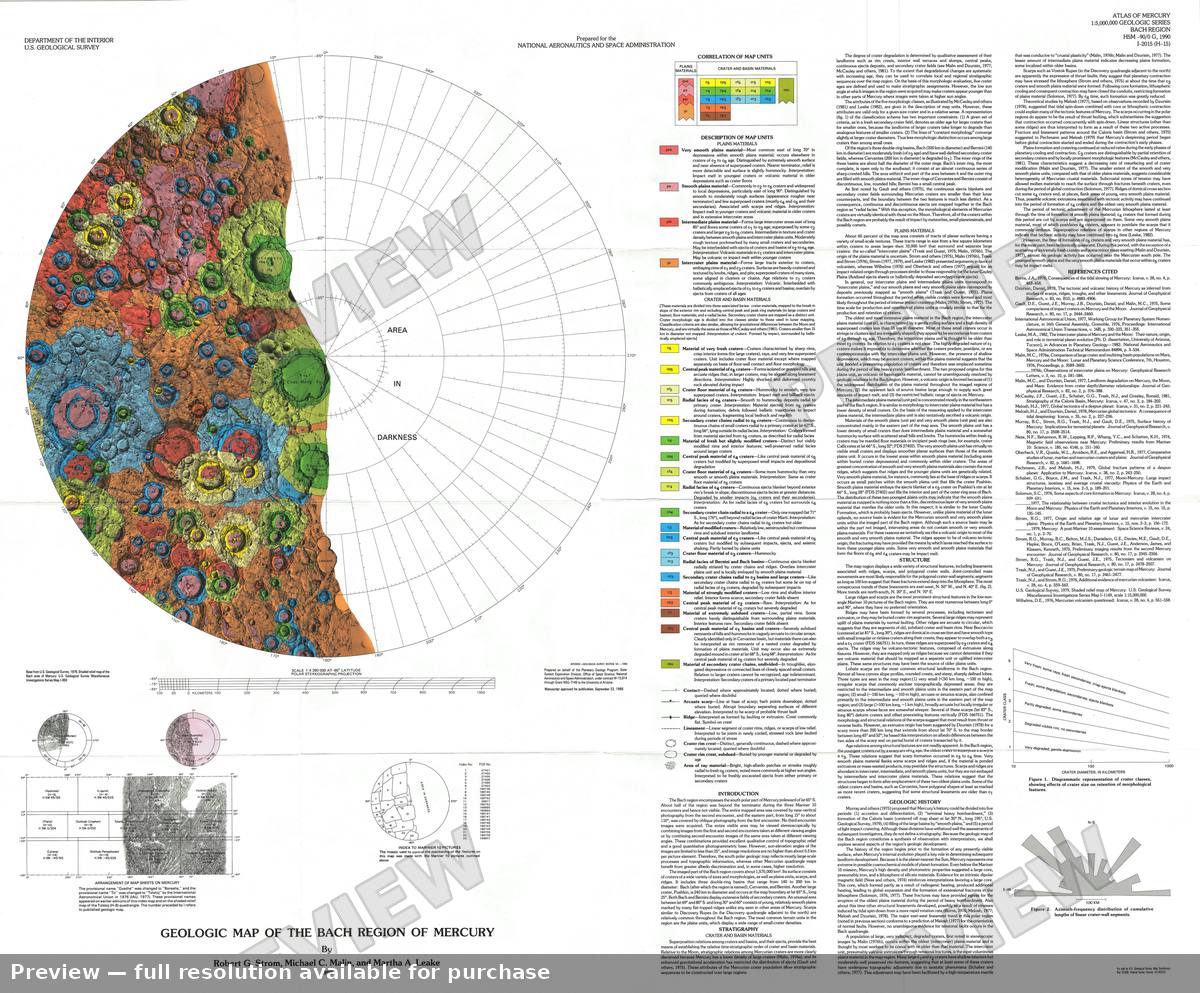 Antique map: Bach Mercury, 1990