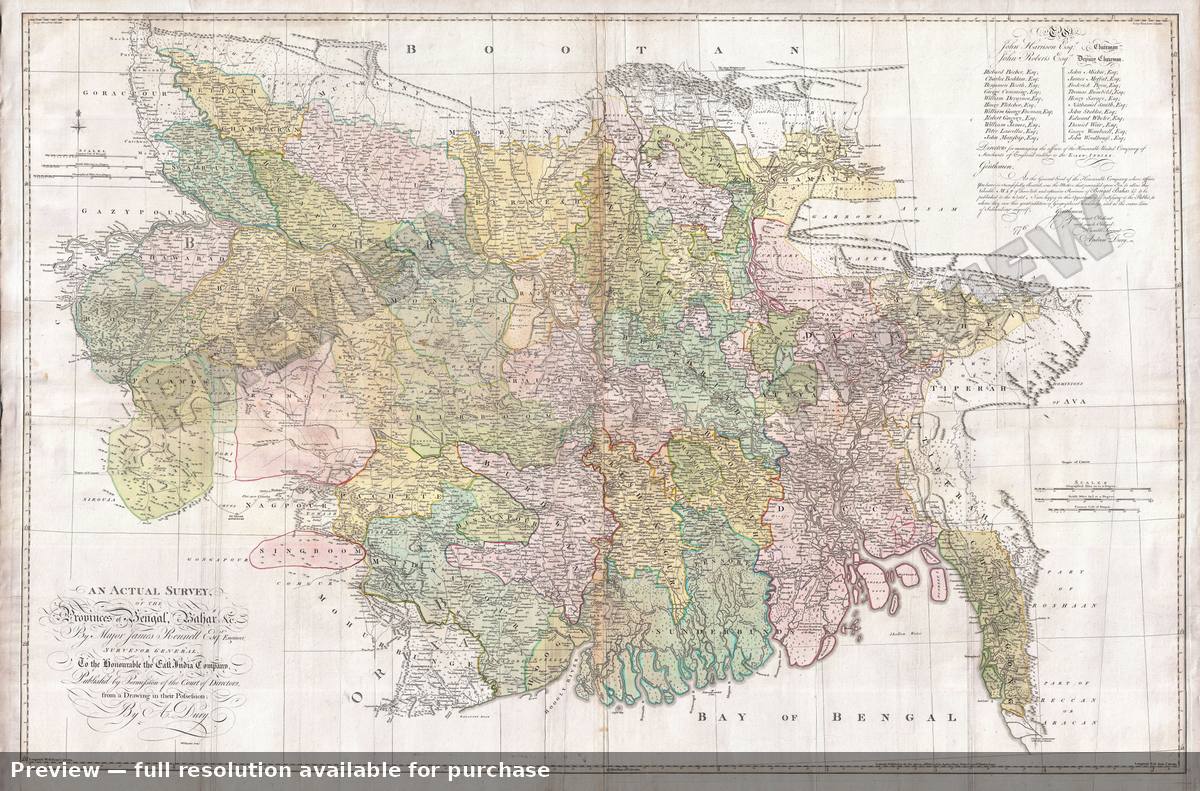 Antique map: Bahar Bengal, 1776, 1776