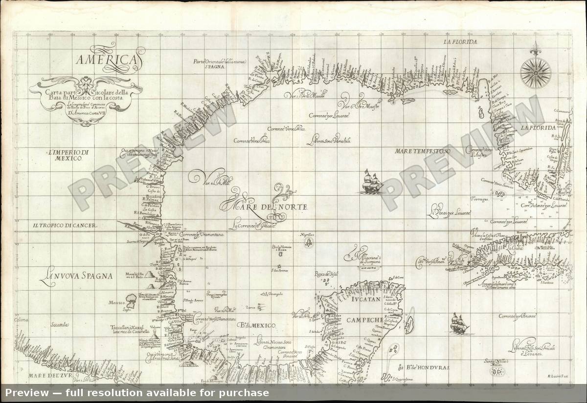 Antique map: Baiadimessico, 1647