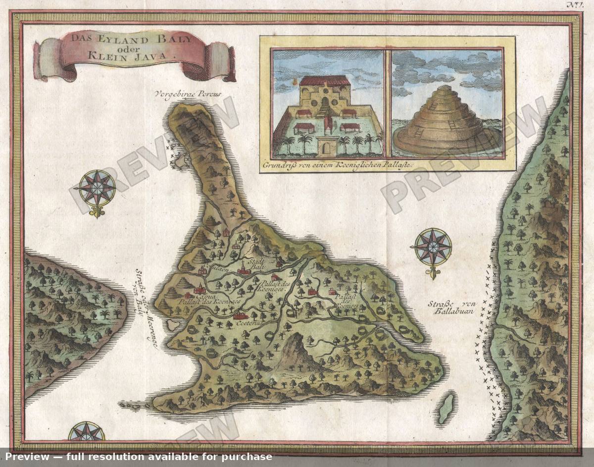 Antique map: Bali, 1760