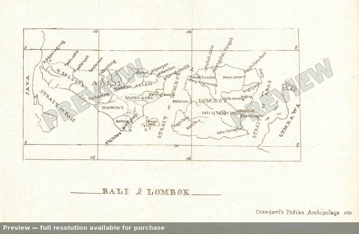 Antique map: Bali Lombok, 1835
