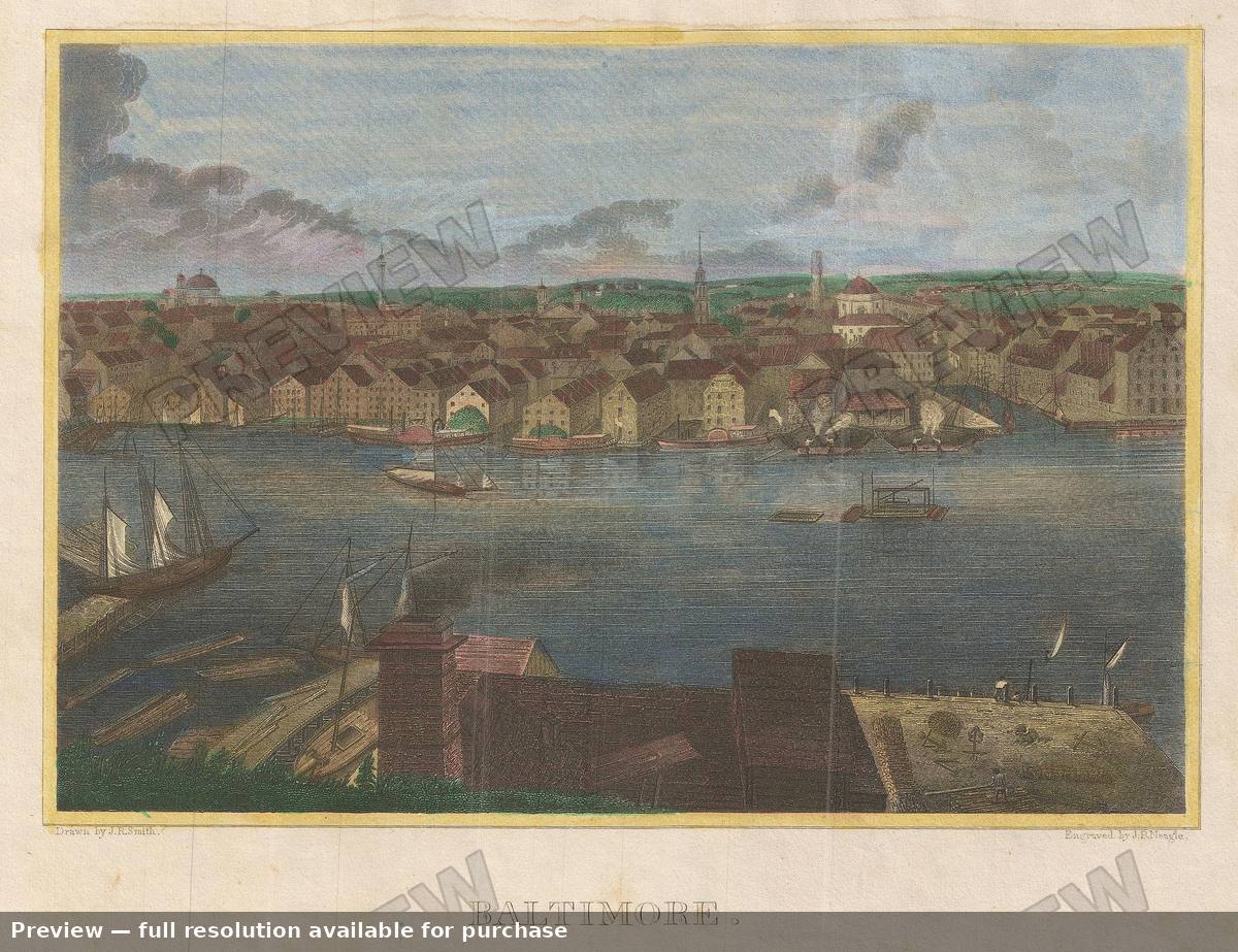 Antique map: Baltimore, 1828