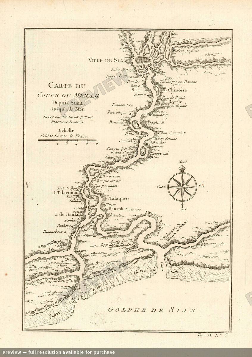Antique map: Bankok, 1751