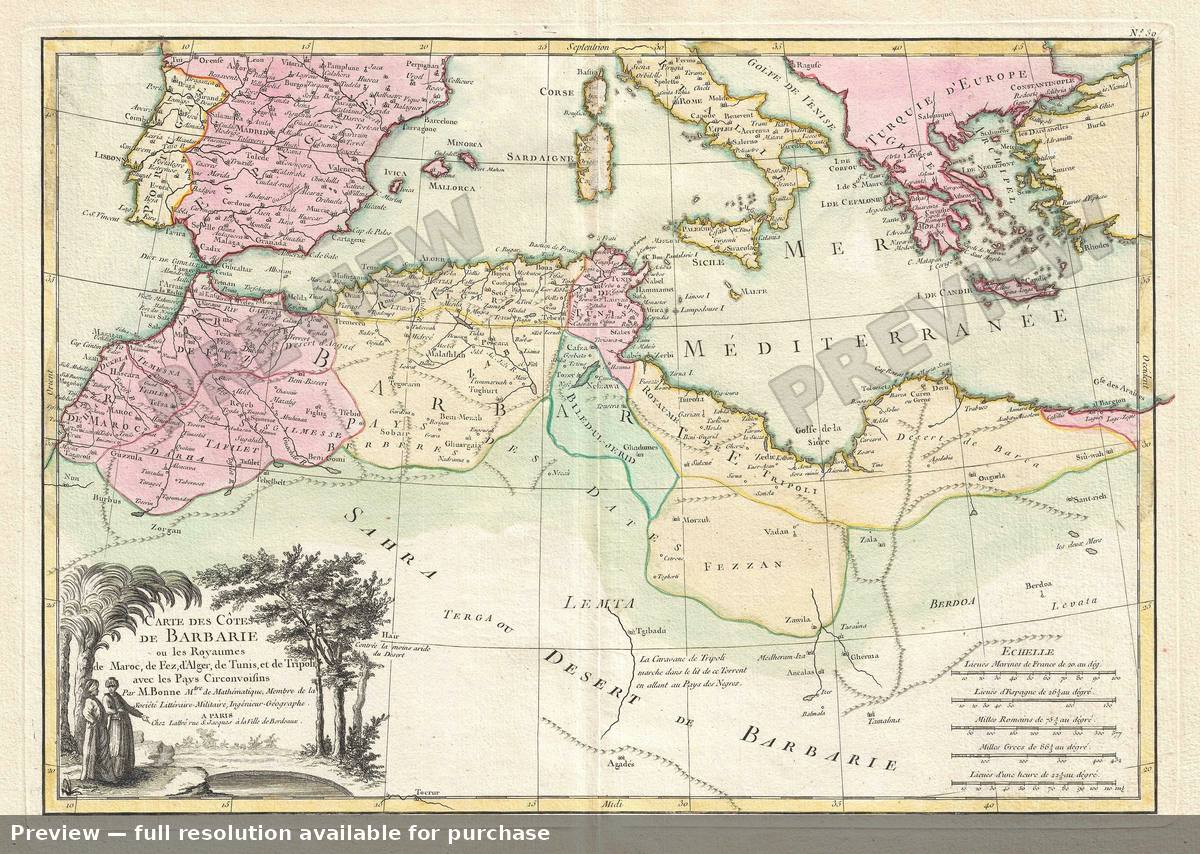 Antique map: Barbary 2, 1762, 1762