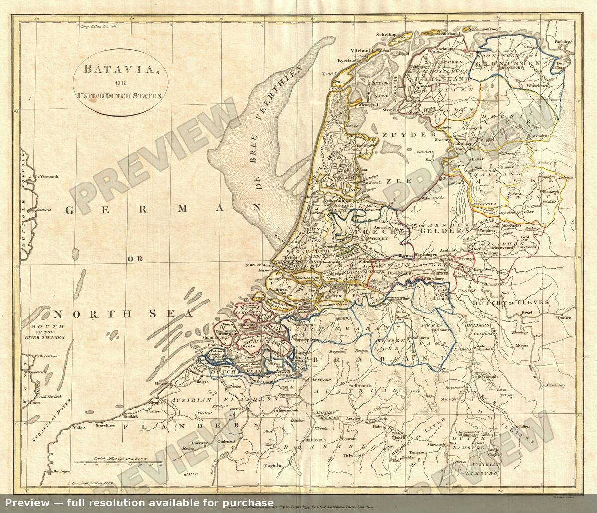 Antique map: Batavia, 1799