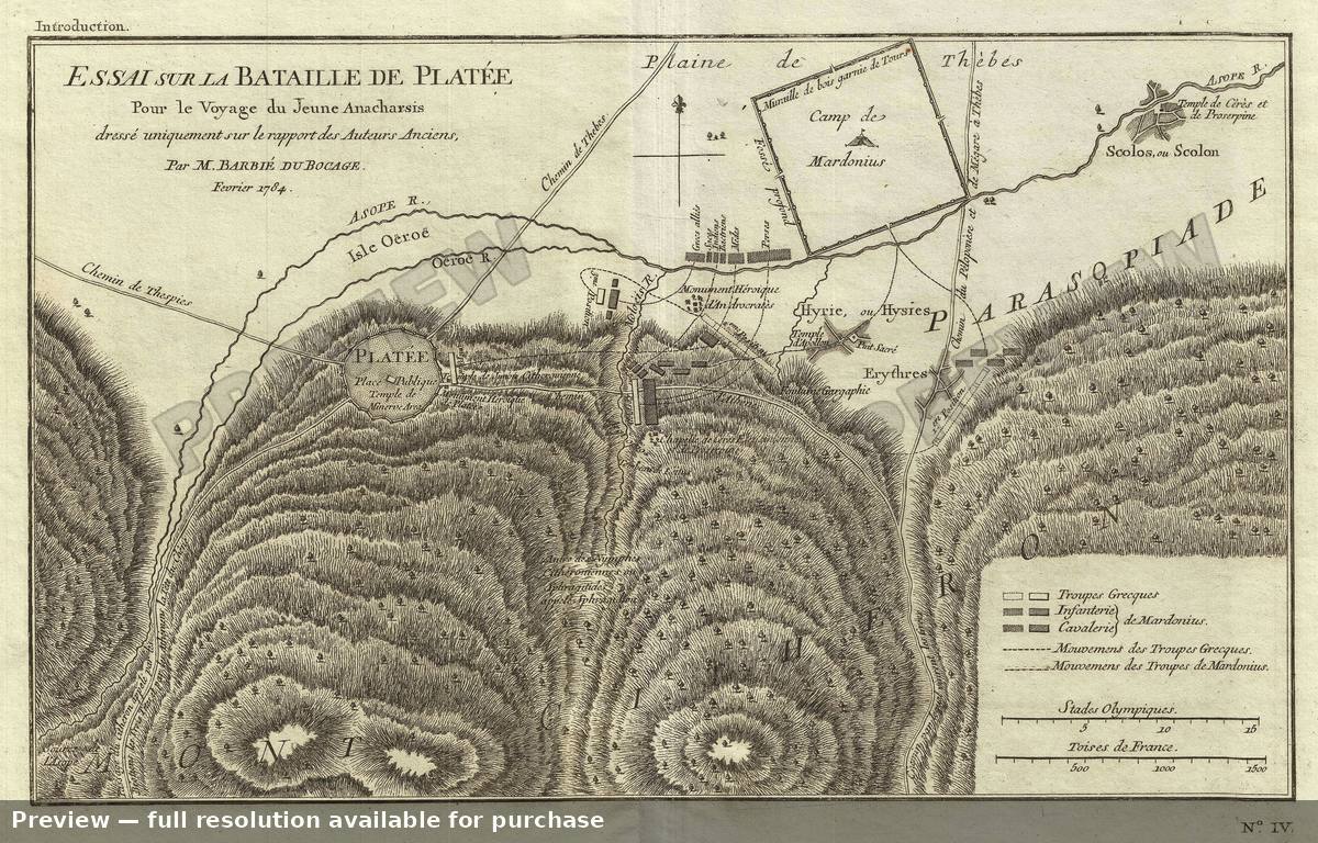 Antique map: Battleof Plataea, 1791