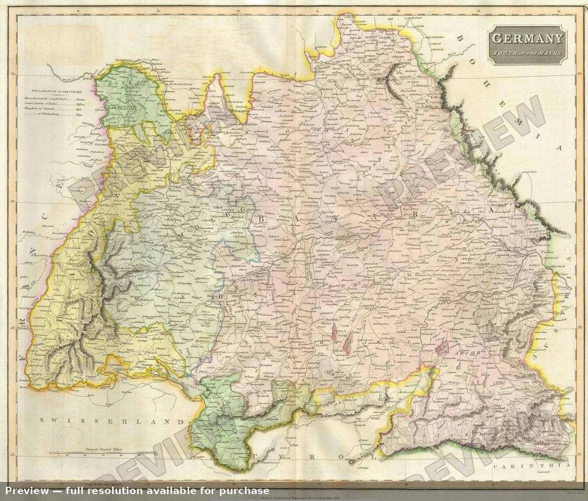 Antique map: Bavaria, 1814, 1814