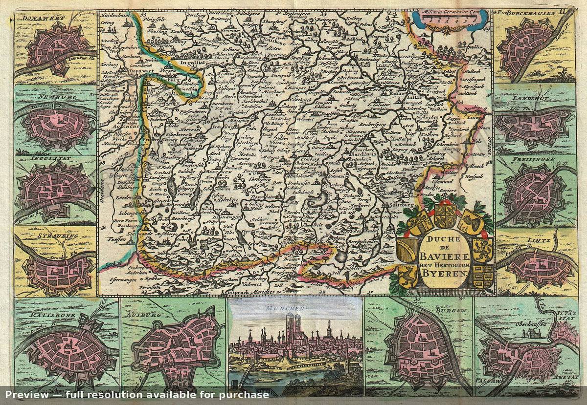 Antique map: Baviere, 1747