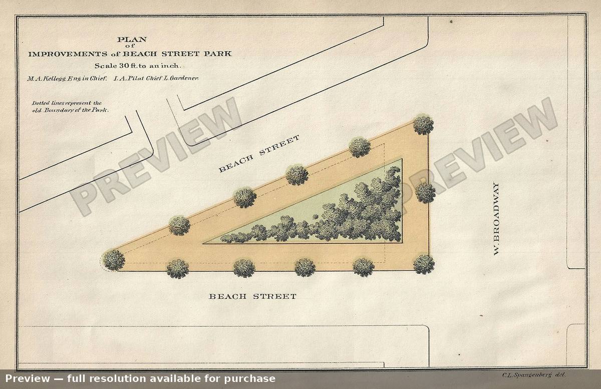 Antique map: Beach Street Park, 1871